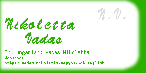 nikoletta vadas business card